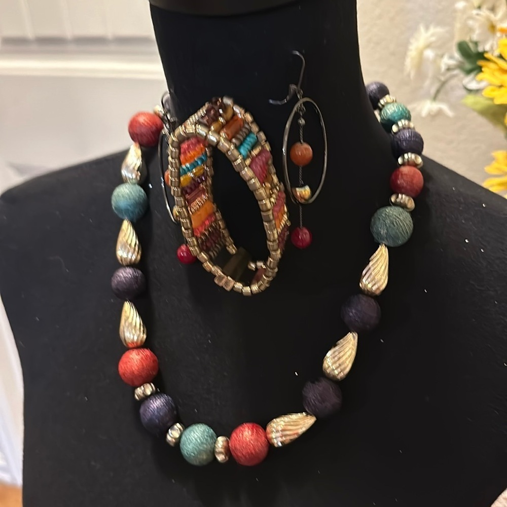 Bracelet and earring set that I put together as a set.  Necklace sold